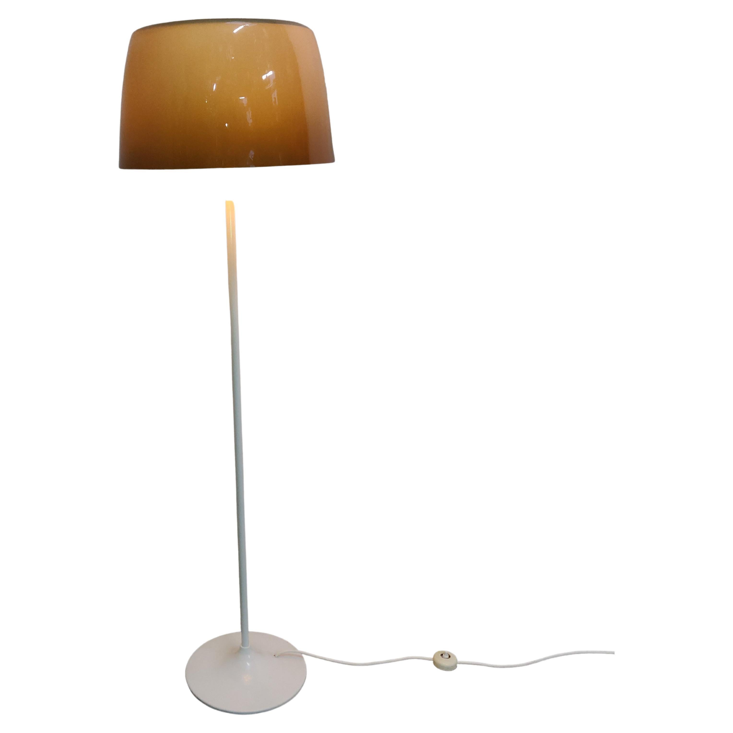 Minimalistic Floor lamp with Lucent brown acrylic lamp shade, 1970s.
