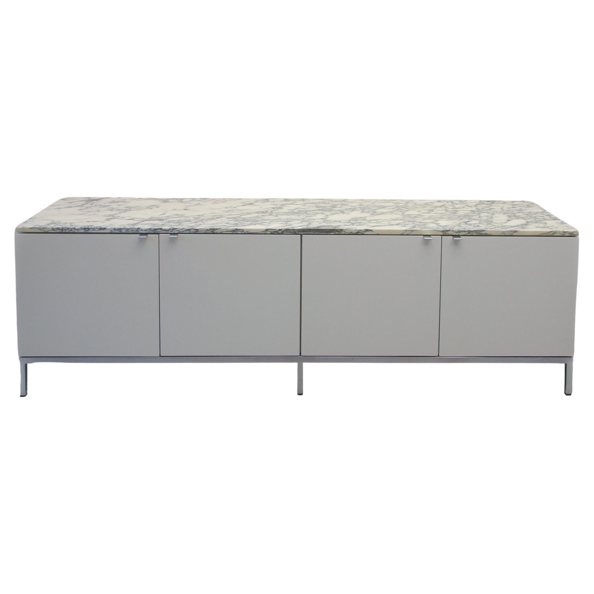 Minimalistic Freestanding  Four Doors Florence Knoll Marble Top Sideboard, 1961 