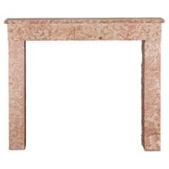 Antique Minimalistic French Modern Chic Marble Stone Fireplace Surround