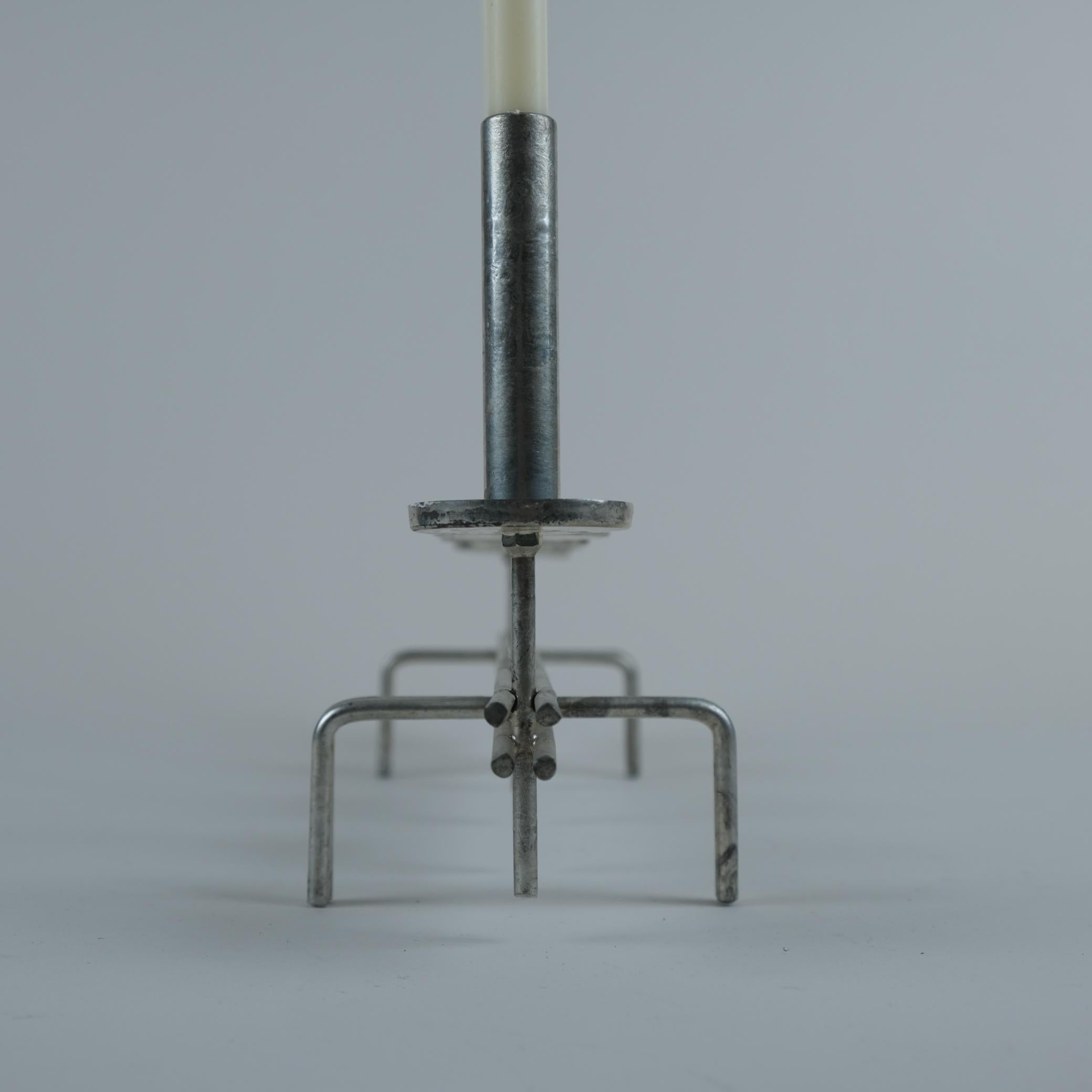 Minimalistic Handmade Paavo Tynell Tin Candelabra, 1960s For Sale 1
