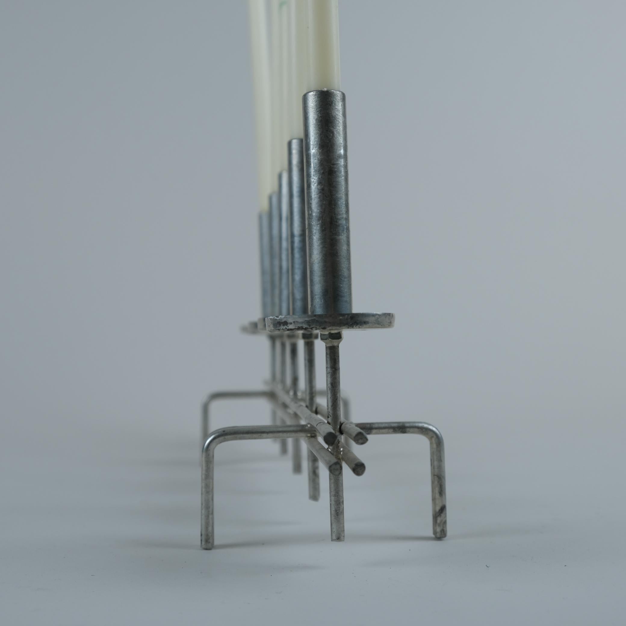 Minimalistic Handmade Paavo Tynell Tin Candelabra, 1960s For Sale 2