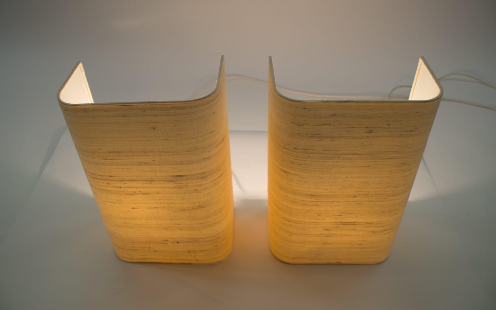 Minimalistic Huge Fabric Lampshade Wall Lamps from Staff Leuchten, 1960s For Sale 4