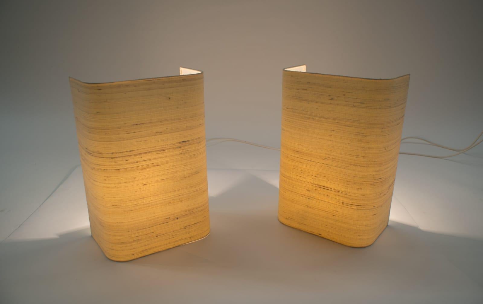 Minimalistic Huge Fabric Lampshade Wall Lamps from Staff Leuchten, 1960s For Sale 8