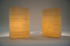 Minimalistische Wandlampen mit riesigem Lampenschirm aus Stoff von Staff Leuchten:: 1960er Jahre