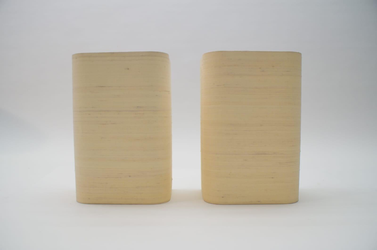 German Minimalistic Huge Fabric Lampshade Wall Lamps from Staff Leuchten, 1960s For Sale