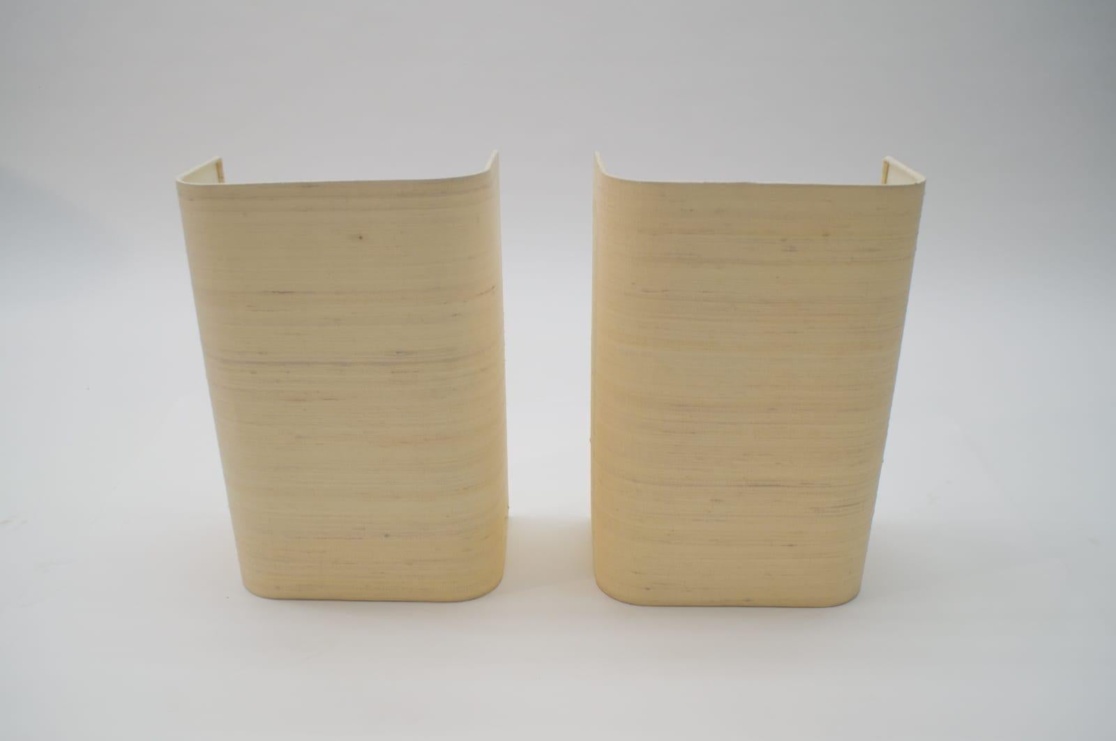 Mid-20th Century Minimalistic Huge Fabric Lampshade Wall Lamps from Staff Leuchten, 1960s For Sale