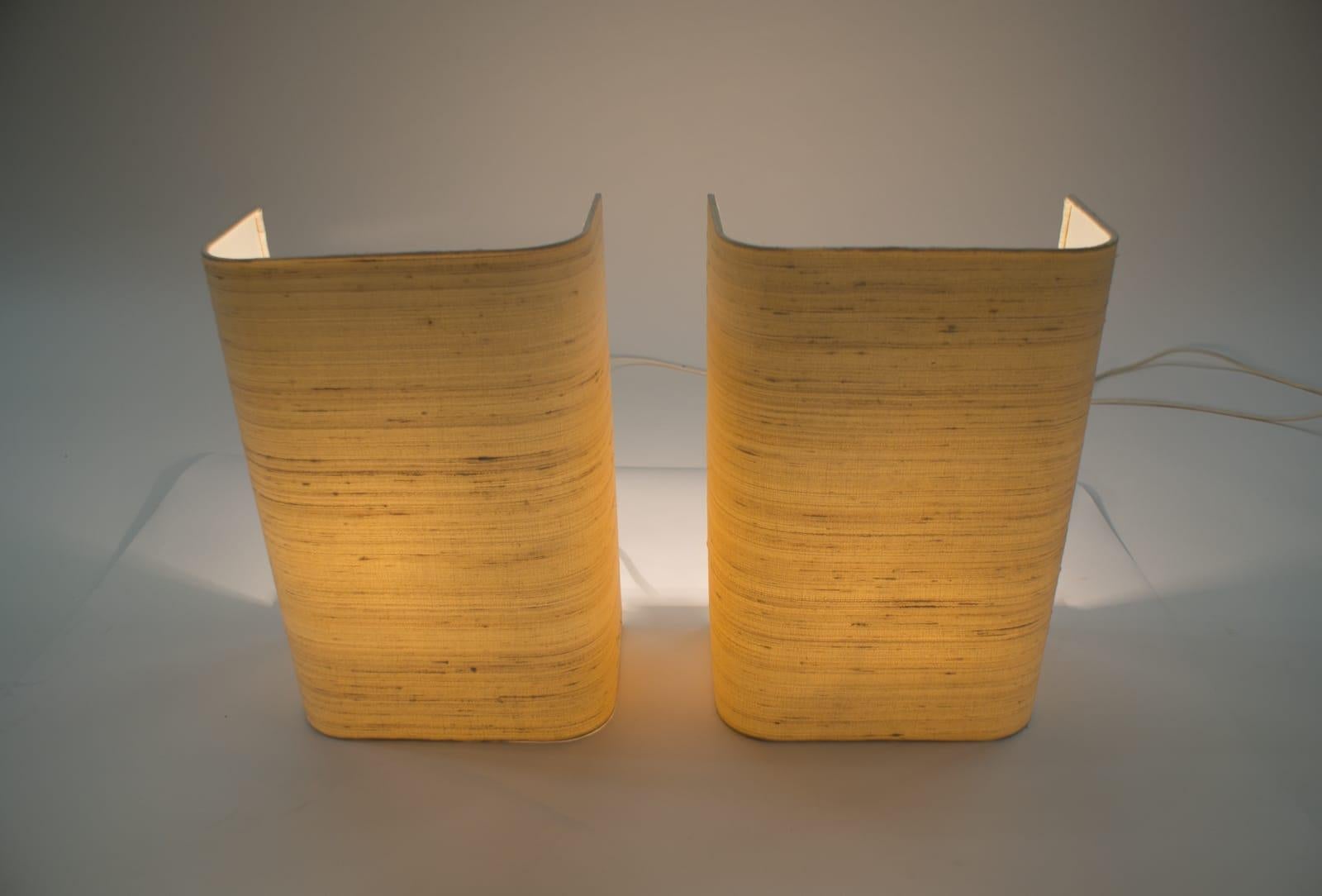 Metal Minimalistic Huge Fabric Lampshade Wall Lamps from Staff Leuchten, 1960s For Sale
