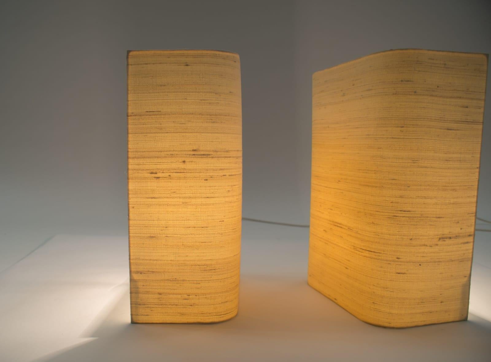 Minimalistic Huge Fabric Lampshade Wall Lamps from Staff Leuchten, 1960s For Sale 2