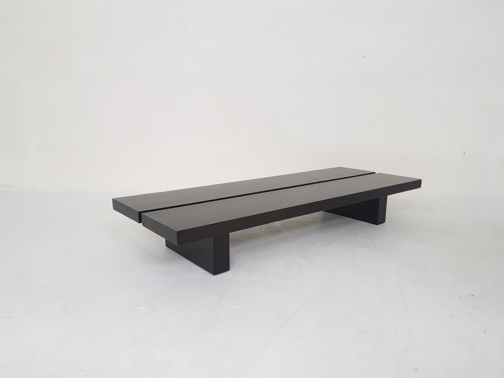 20th Century Minimalistic Japandi Bench or Coffee Table, the Netherlands, 1970s For Sale