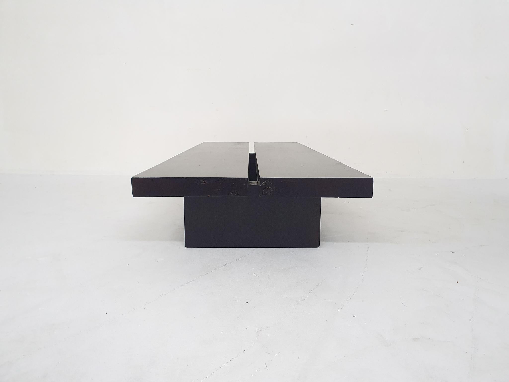 Bois Banc ou table basse minimaliste Japandi, Pays-Bas, 1970 en vente