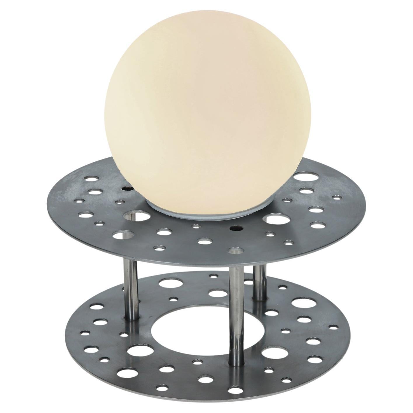 Minimalistic Knot Wall Lamp “Prostir”, Modern Steel Lighting, Glass Sphere