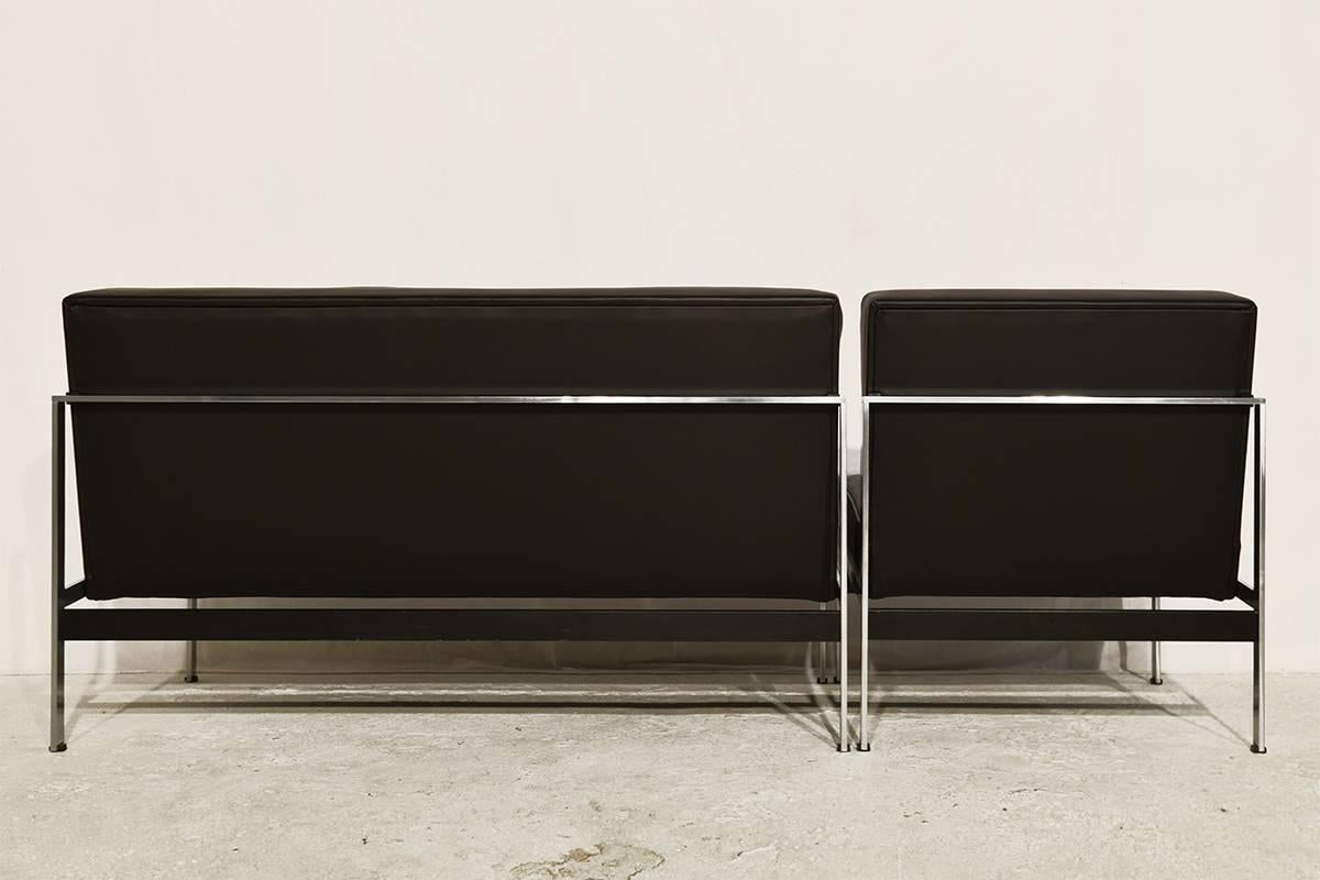 Minimalistic Leather Lounge Set '020' by Kho Liang Ie for Artifort, 1950s For Sale 2