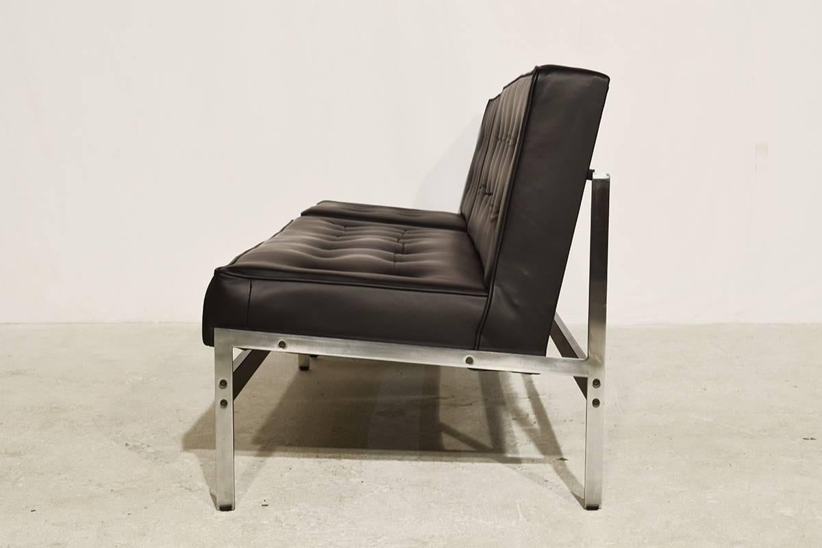 Minimalistic Leather Lounge Set '020' by Kho Liang Ie for Artifort, 1950s In Excellent Condition For Sale In The Hague, NL