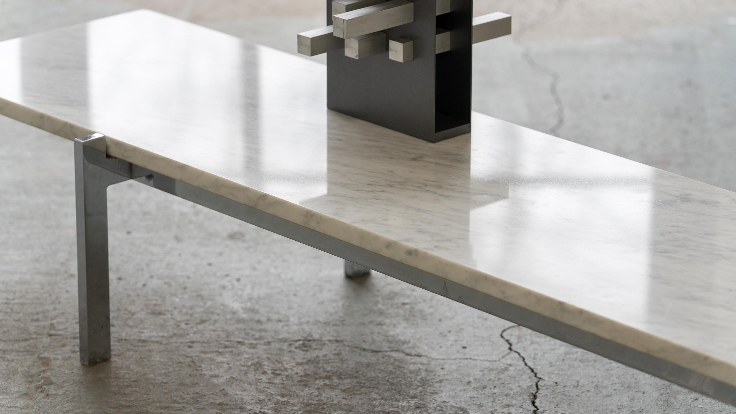 Minimalistic Marble Coffee Table ca. 1965 in the Style of Poul Kjærholm, Denmark 6