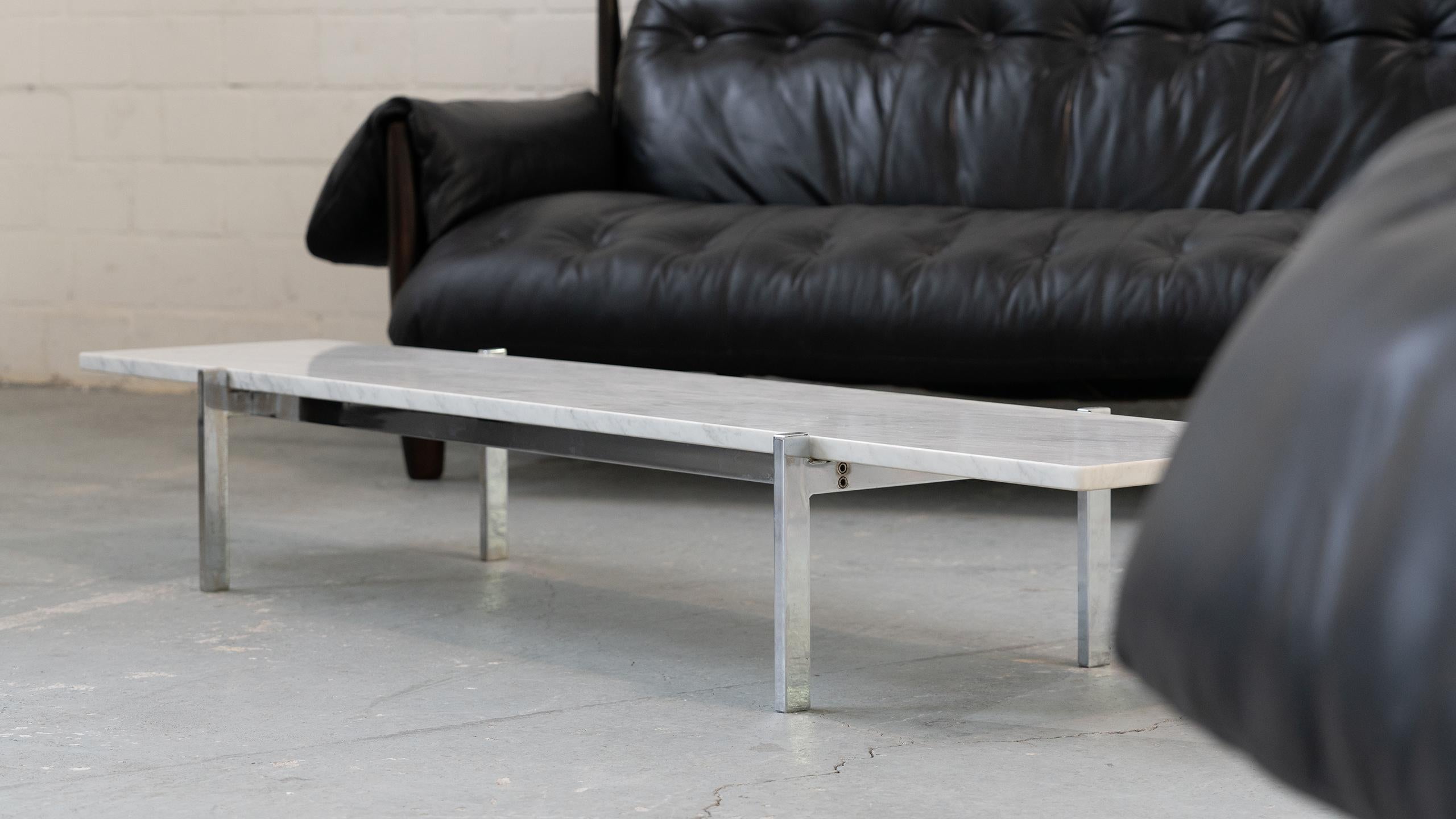 Danish Minimalistic Marble Coffee Table ca. 1965 in the Style of Poul Kjærholm, Denmark