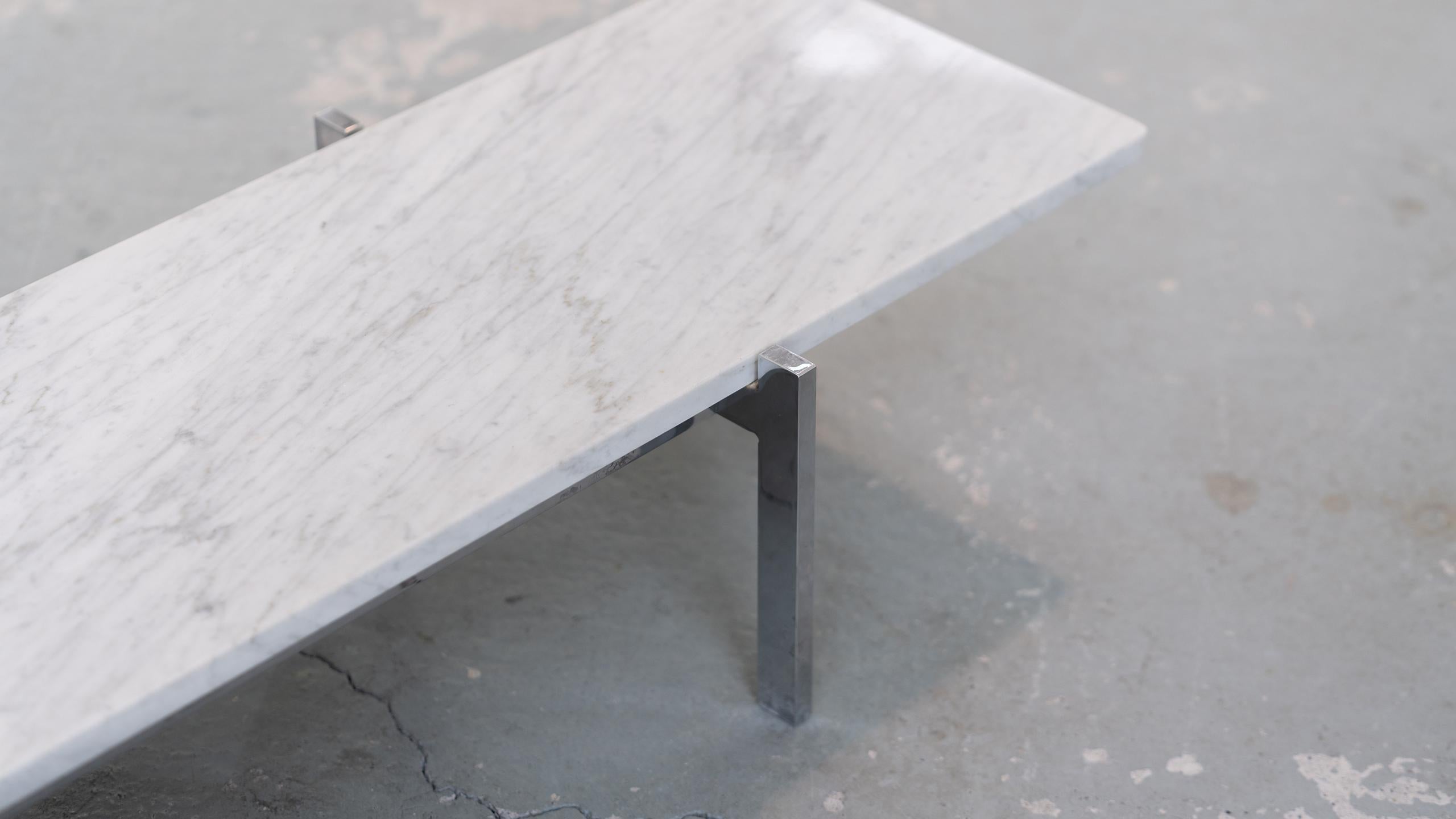 Mid-20th Century Minimalistic Marble Coffee Table ca. 1965 in the Style of Poul Kjærholm, Denmark