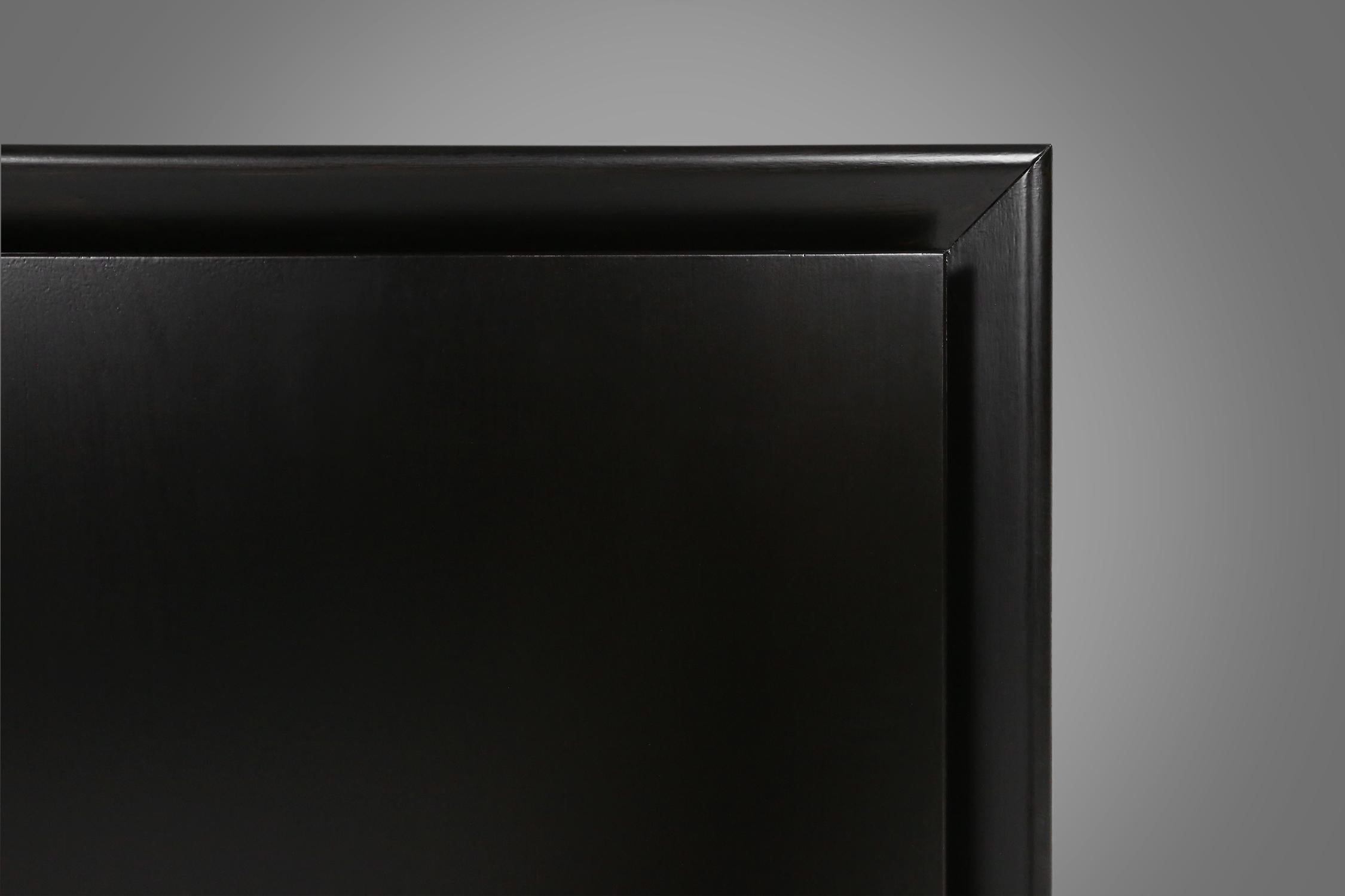 Minimalistic mid-century black lacquered sideboard, Belgium, 1960s For Sale 8