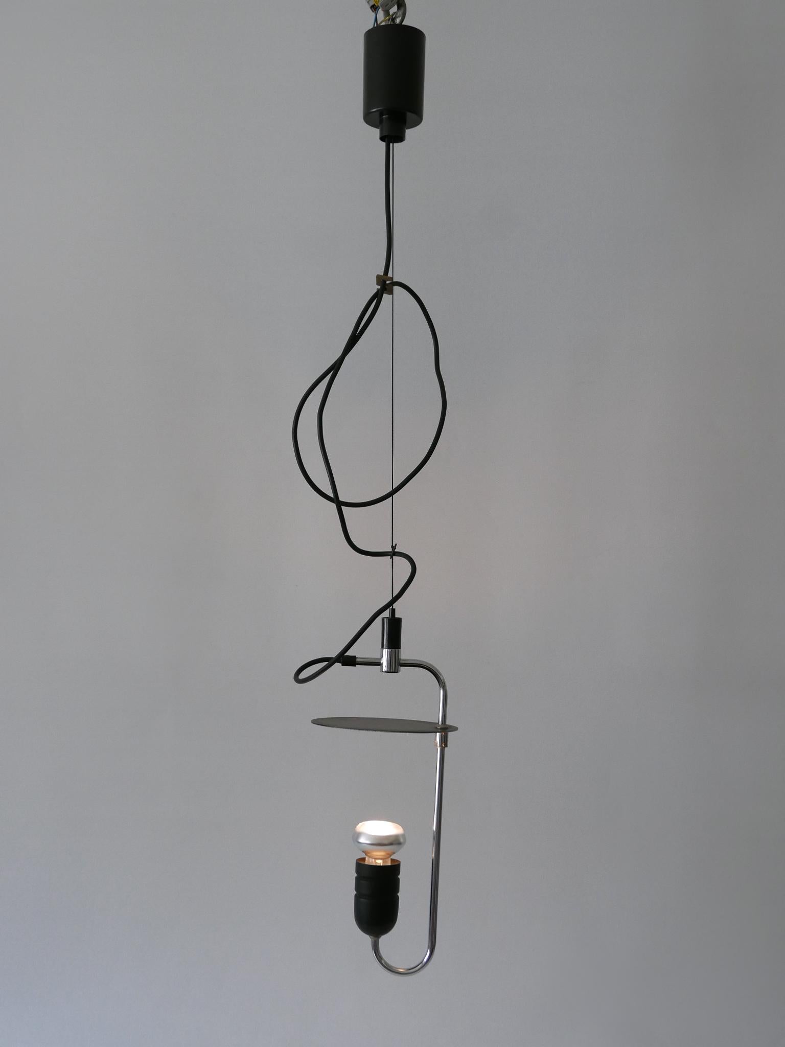 Italiano Lampada a sospensione minimalista del Mid Century Modern o luce a sospensione Italia anni '70 in vendita