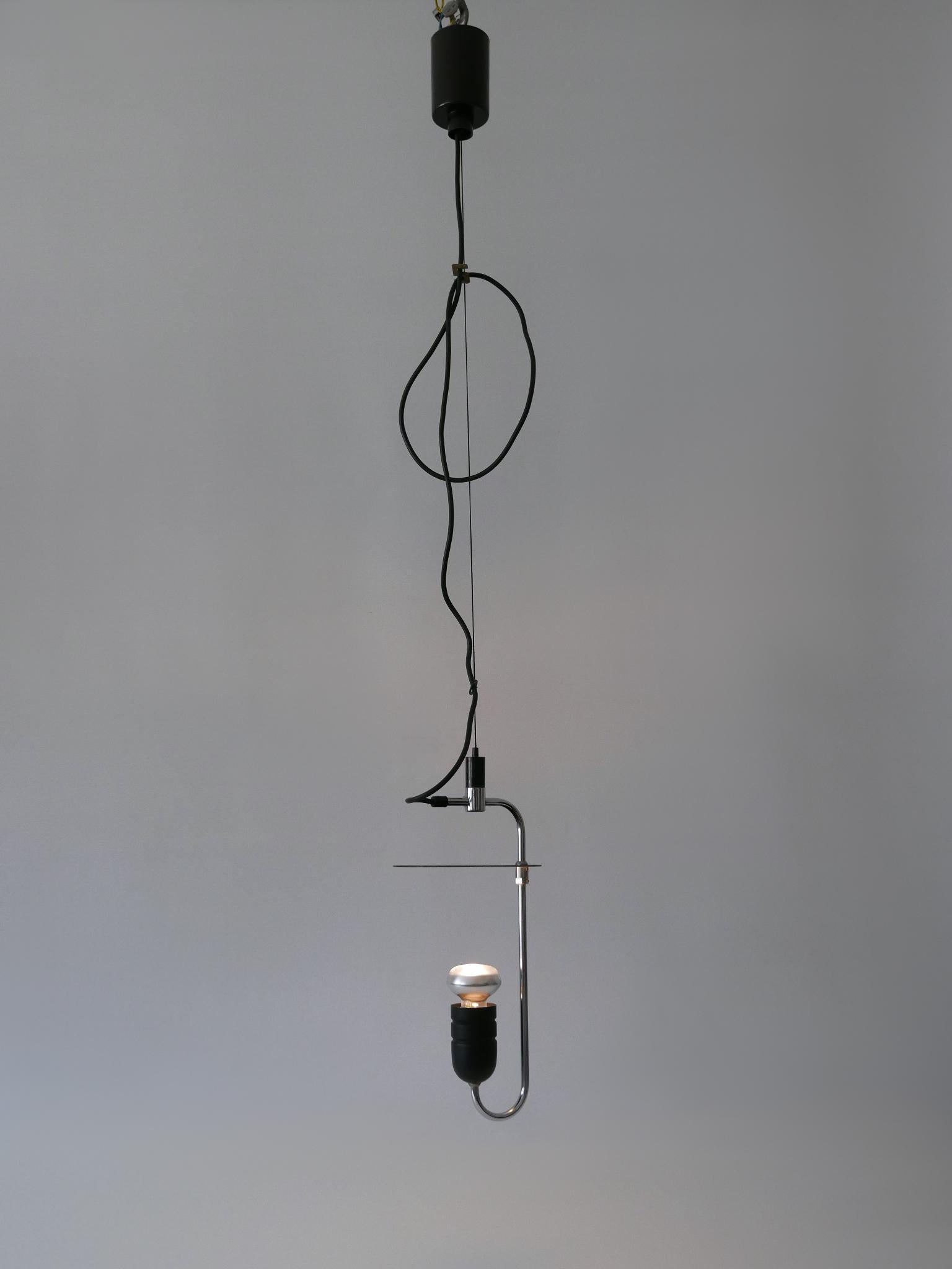 Lampada a sospensione minimalista del Mid Century Modern o luce a sospensione Italia anni '70 In condizioni buone in vendita a Munich, DE