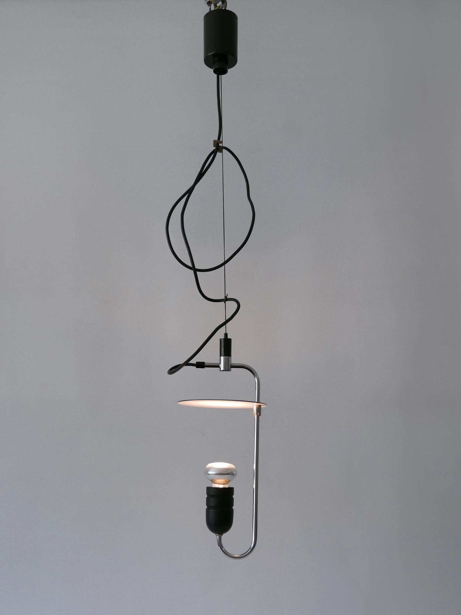 Fine XX secolo Lampada a sospensione minimalista del Mid Century Modern o luce a sospensione Italia anni '70 in vendita