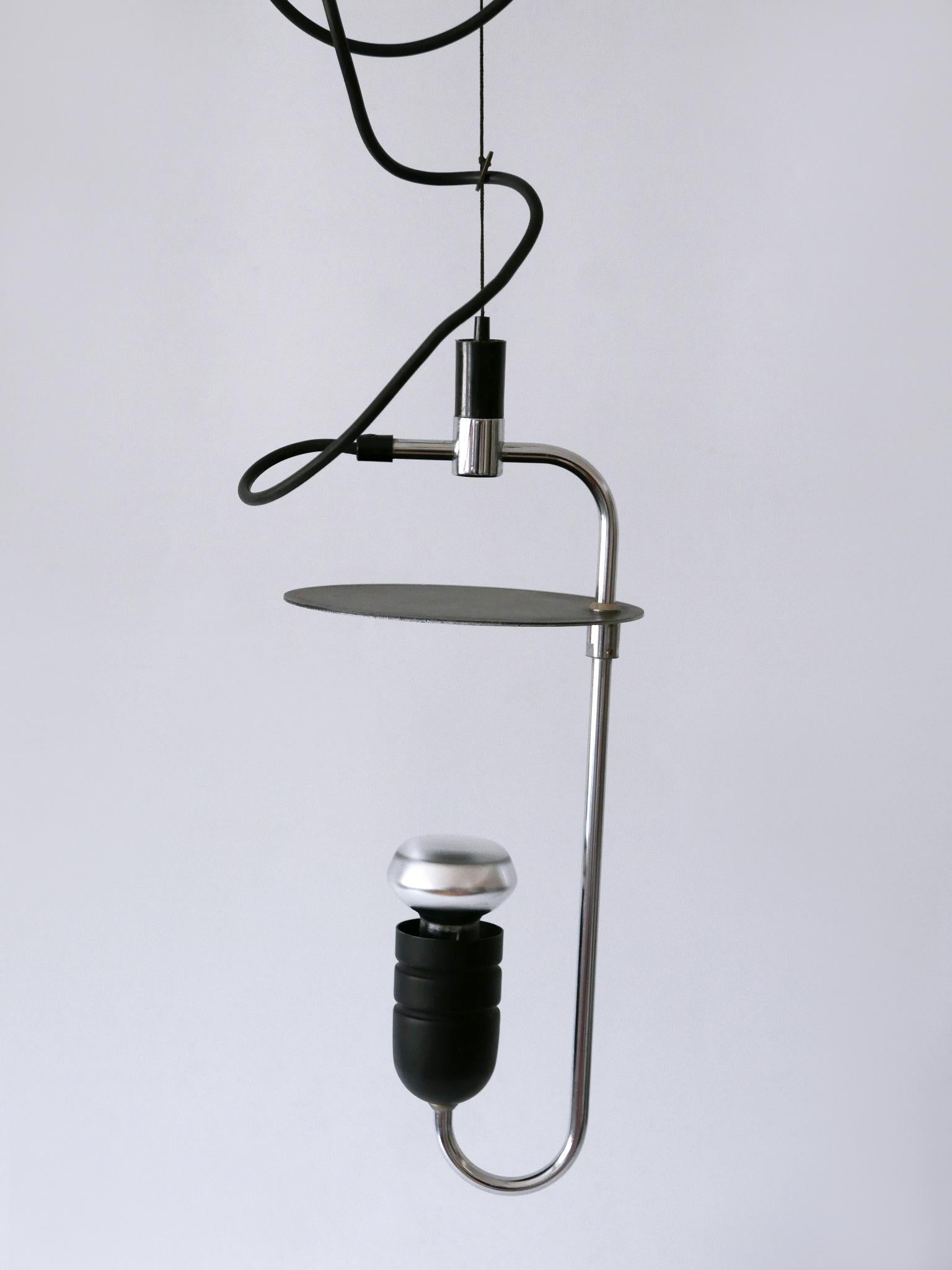Metallo Lampada a sospensione minimalista del Mid Century Modern o luce a sospensione Italia anni '70 in vendita