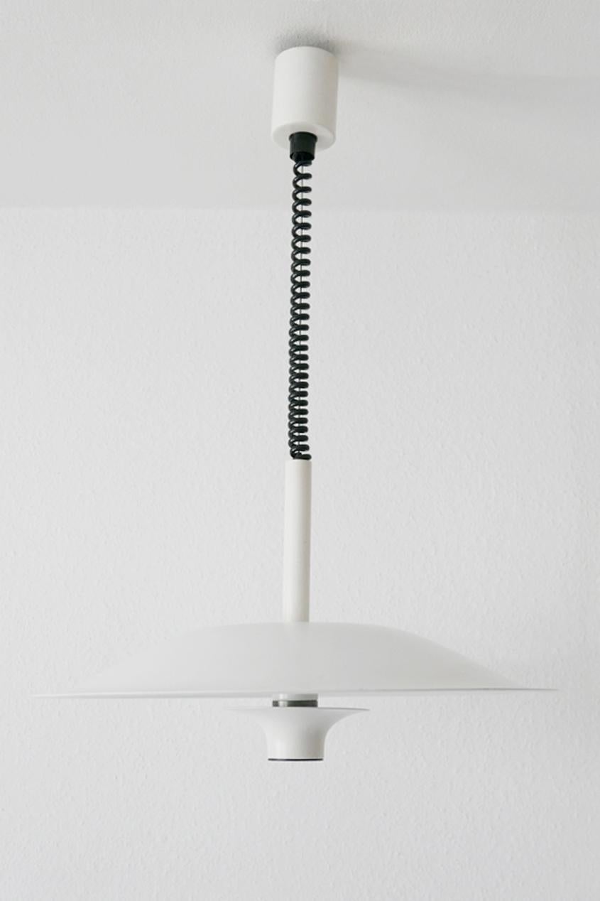 Lacquered Minimalistic Midcentury Pulldown Pendant Lamp or Hanging Light, 1980s, Denmark For Sale