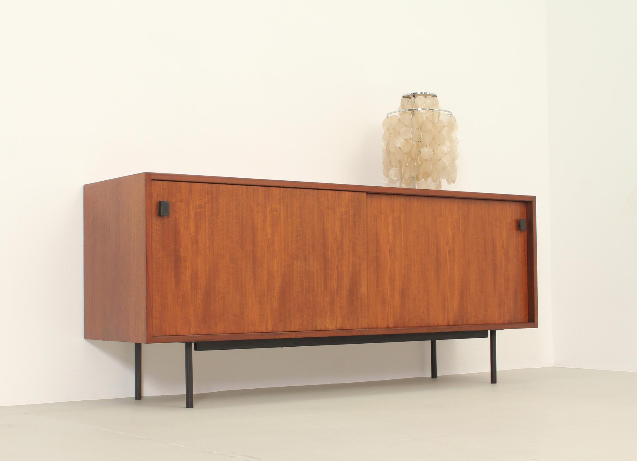 Minimalistic Mid-Century Sideboard in Teak Wood, 1950's 4