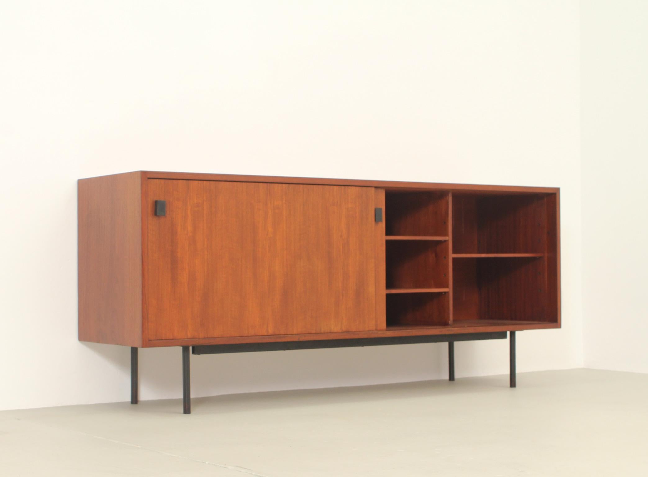 Minimalistic Mid-Century Sideboard in Teak Wood, 1950's 3