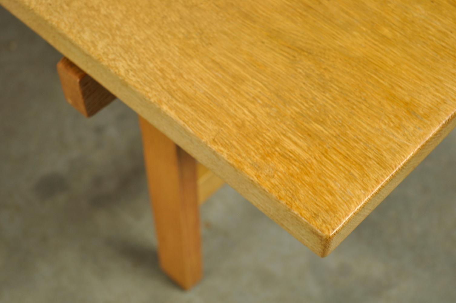 Minimalistic Oak Coffee Table in Japandi Style by Hans J Wegner for Andres Tuck For Sale 4