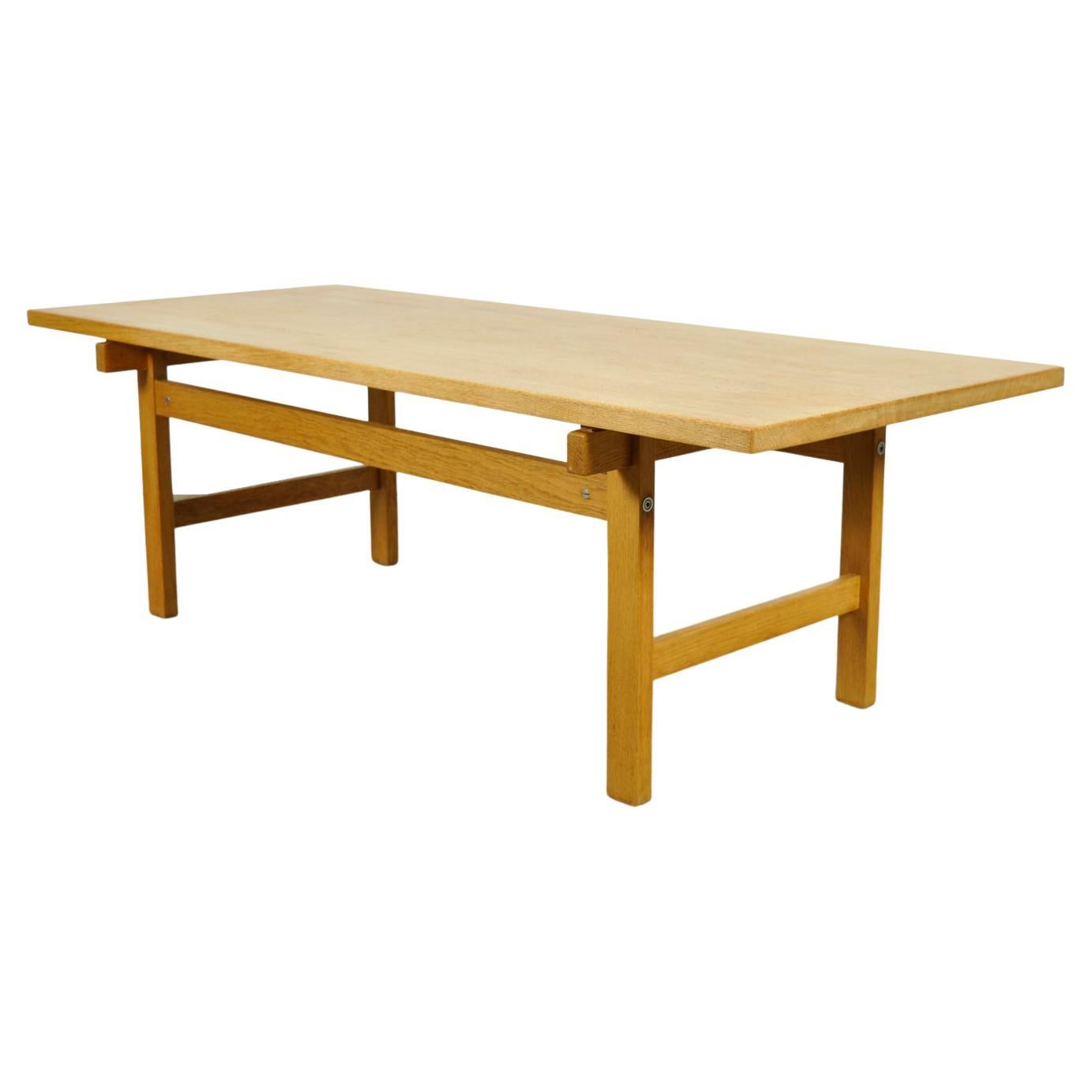 Minimalistic Oak Coffee Table in Japandi Style by Hans J Wegner for Andres Tuck For Sale