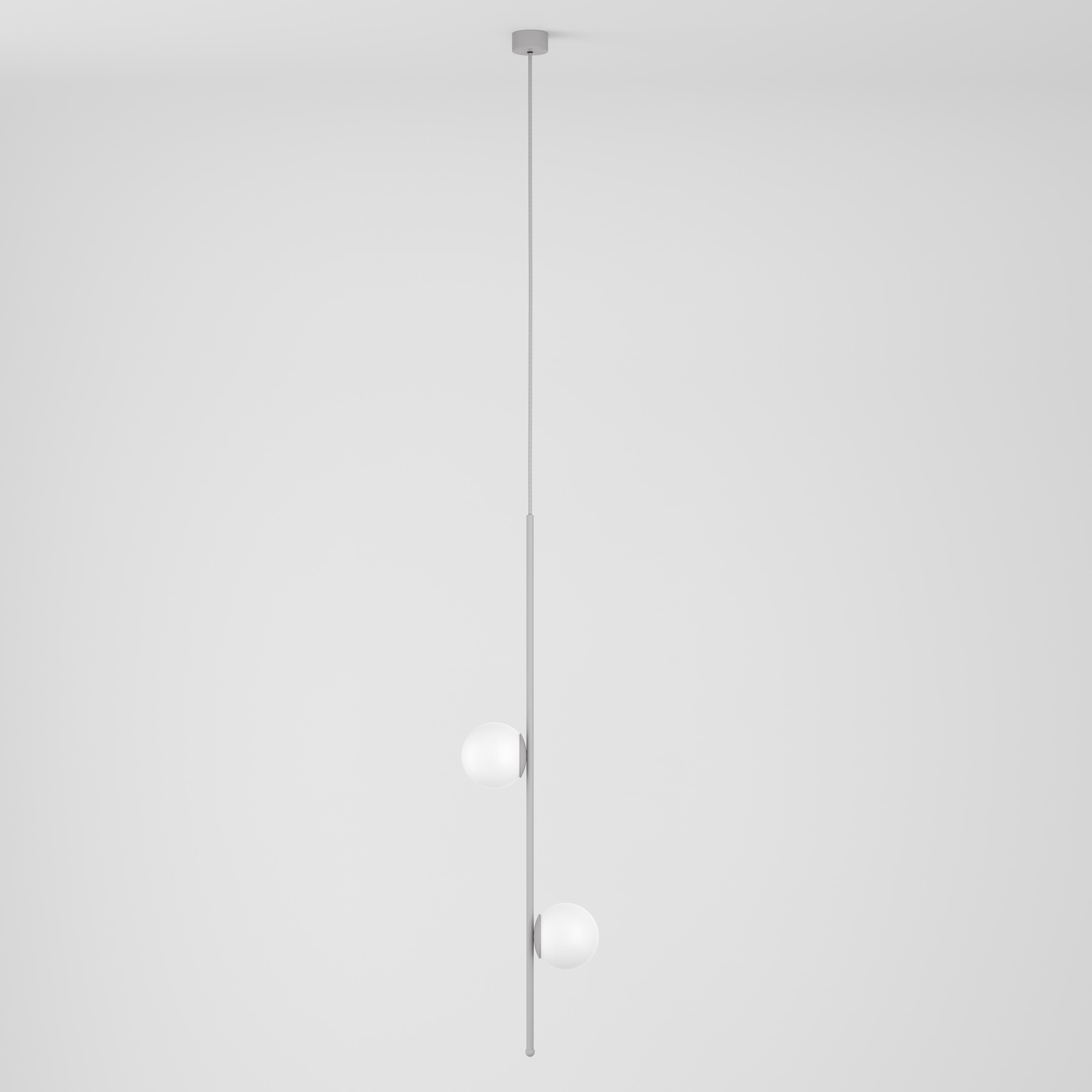 Lampe suspendue scandinave moderne, éclairage en acier, sphère en verre, édition en vente 2