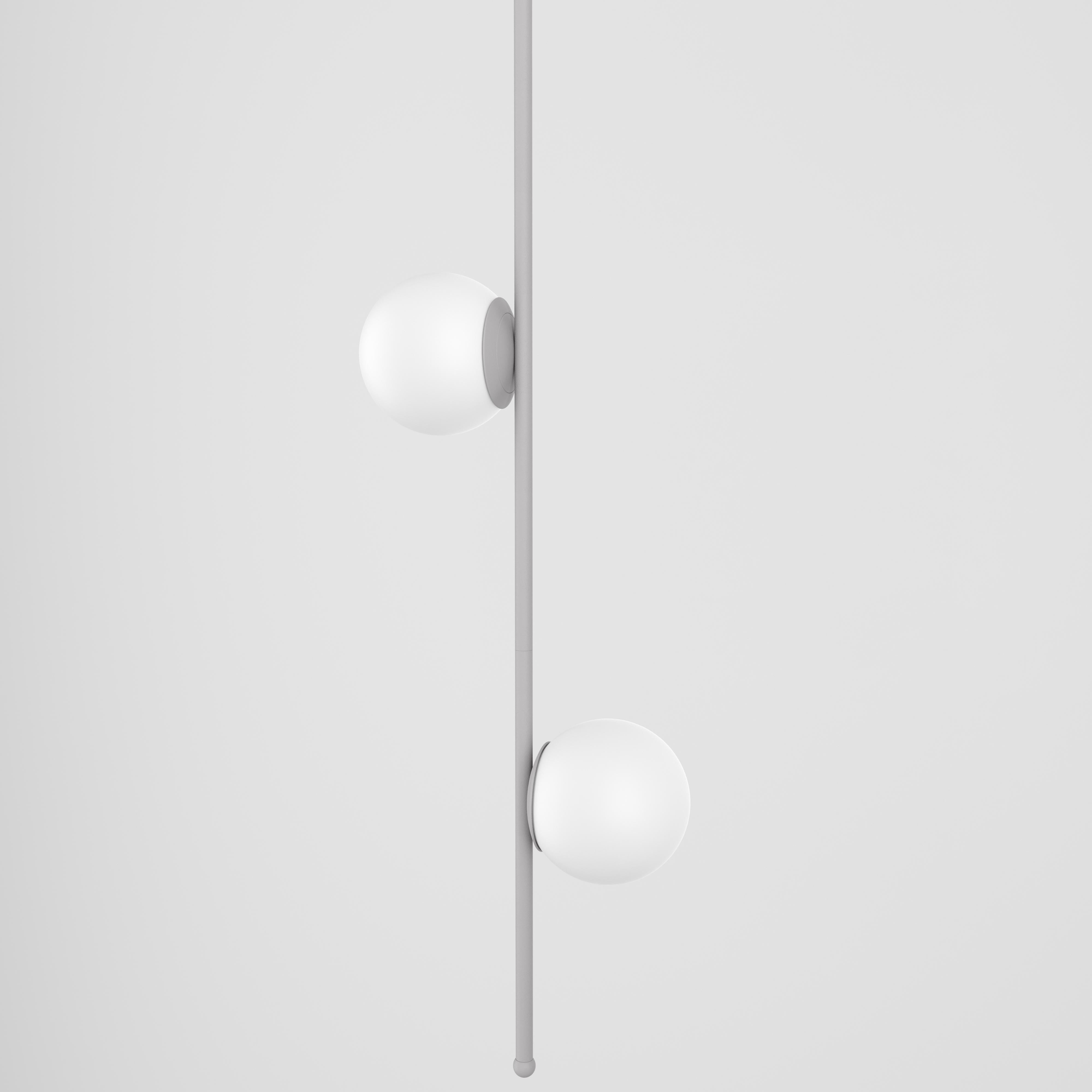 Lampe suspendue scandinave moderne, éclairage en acier, sphère en verre, édition en vente 3