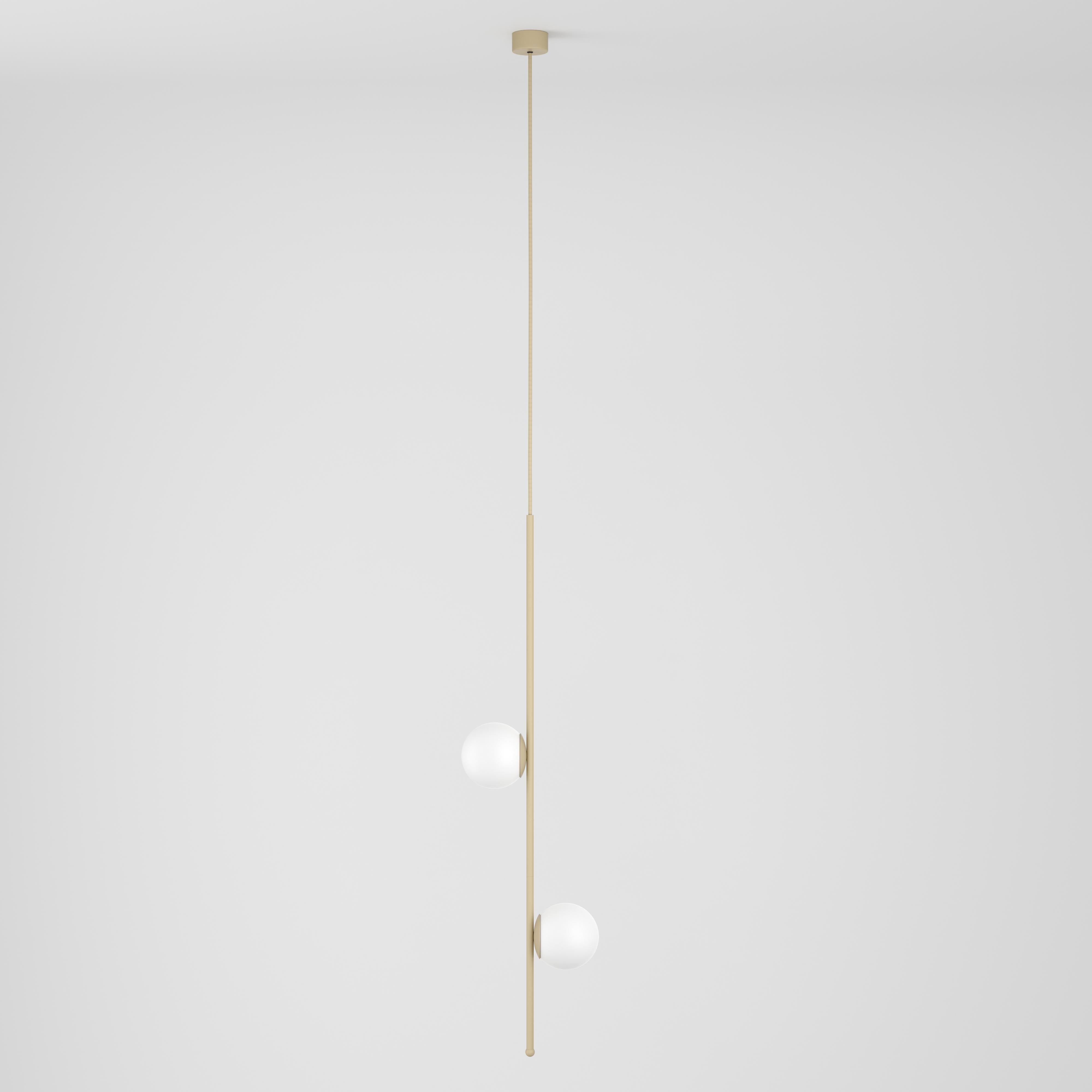 Minimalist Scandinavian Pendant Lamp, Modern Steel Lighting, Glass Sphere Edition For Sale
