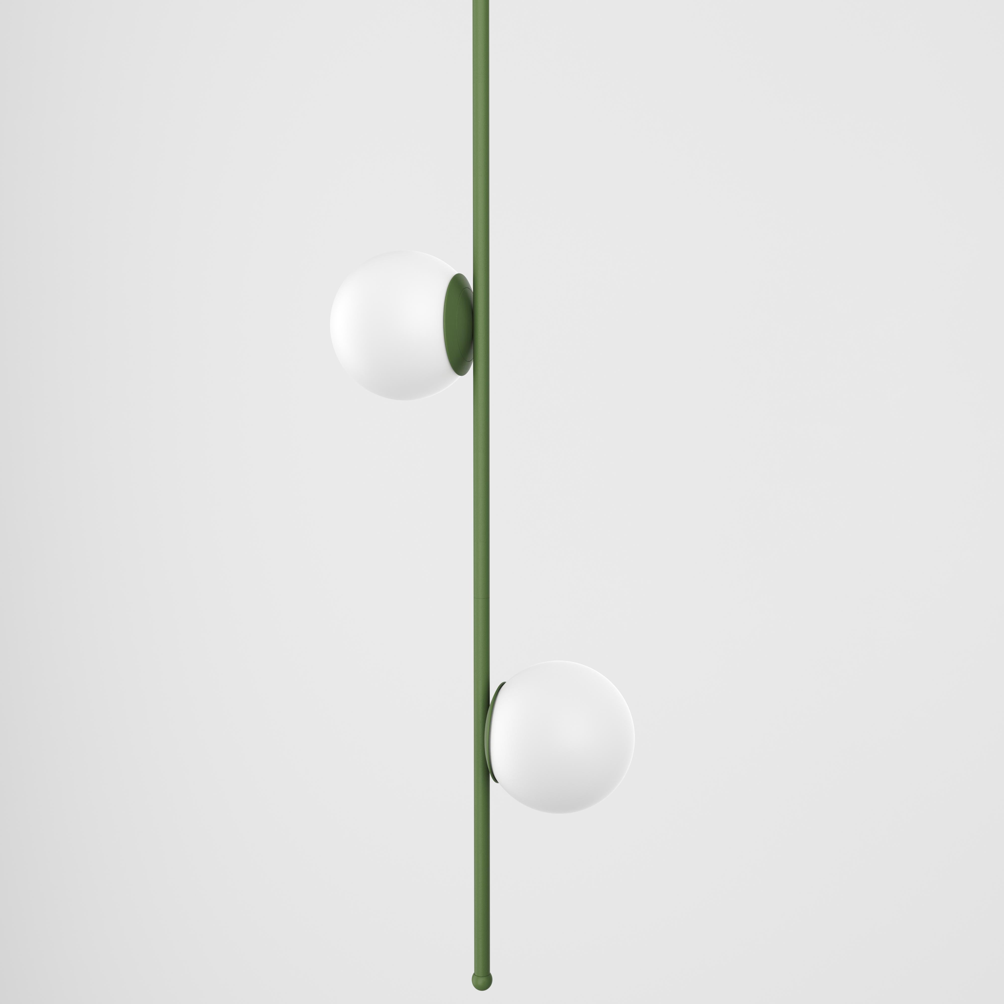 Scandinavian Pendant Lamp, Modern Steel Lighting, Glass Sphere Edition For Sale 2
