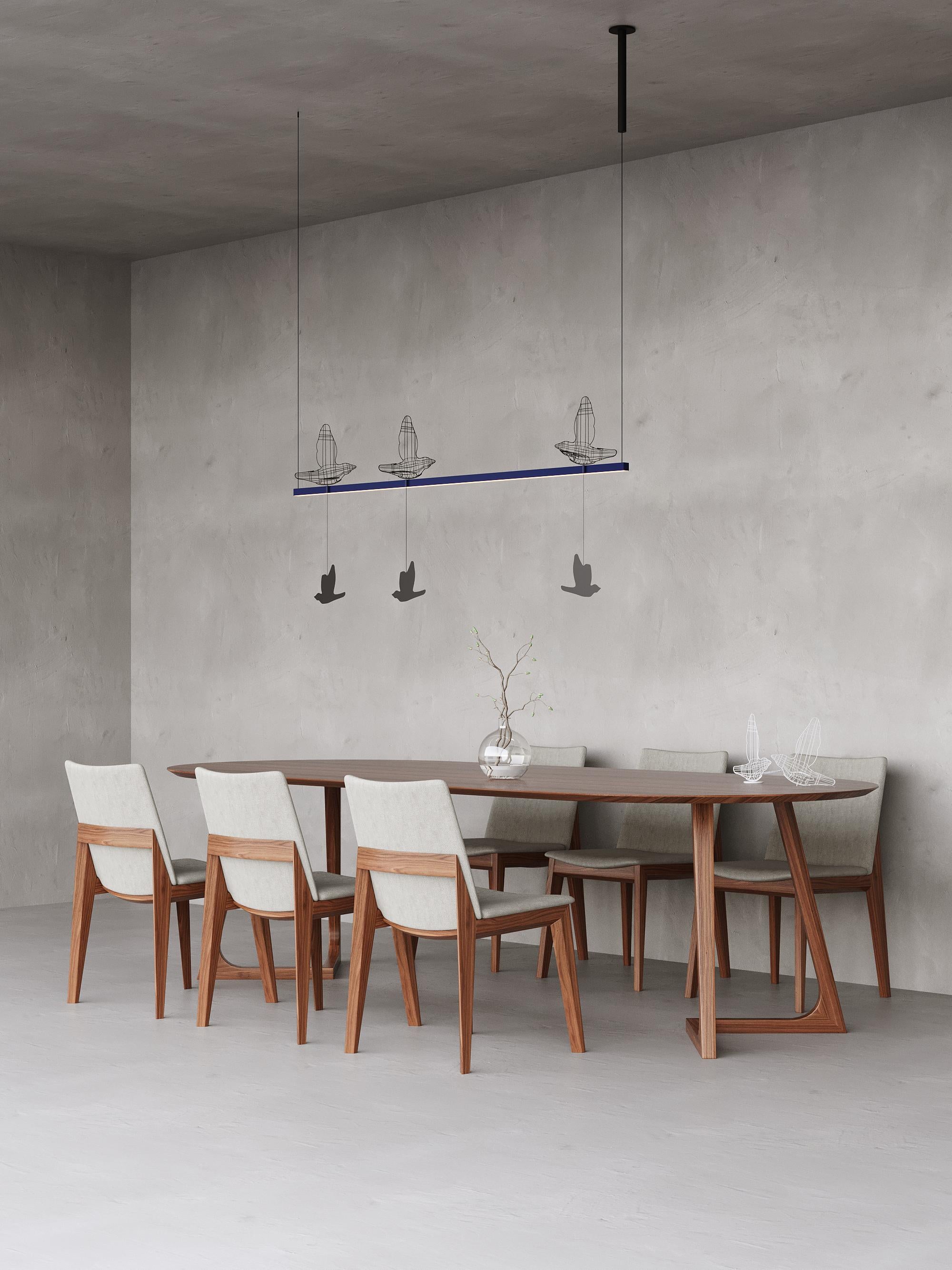 Minimalistische Pendelleuchte Flight Shadows 1500 mm, moderne Stahlbeleuchtung im Angebot 2