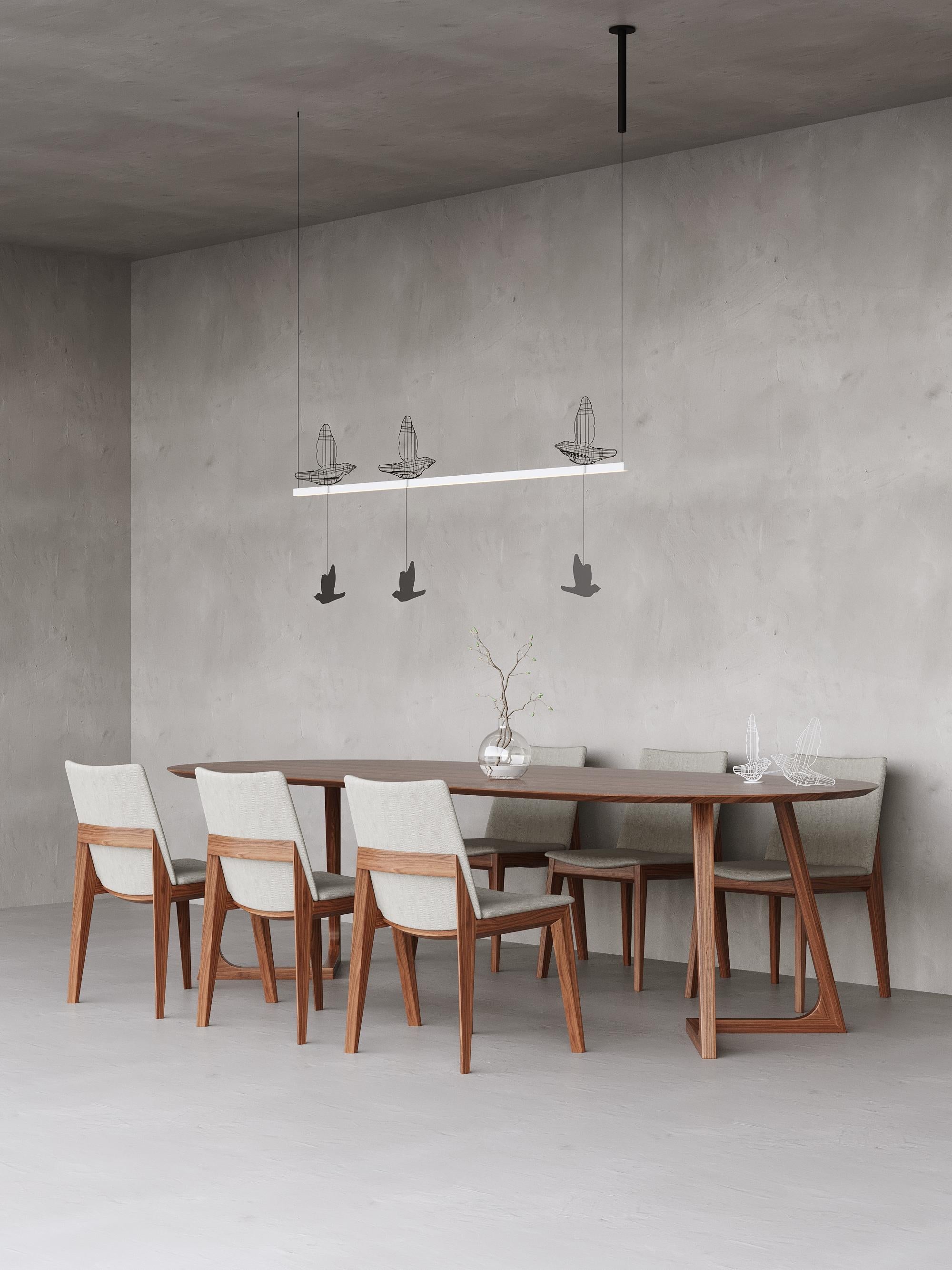 Ukrainian Minimalistic Pendant Lamp “Flight Shadows” 1500 mm , Modern Steel Lighting For Sale