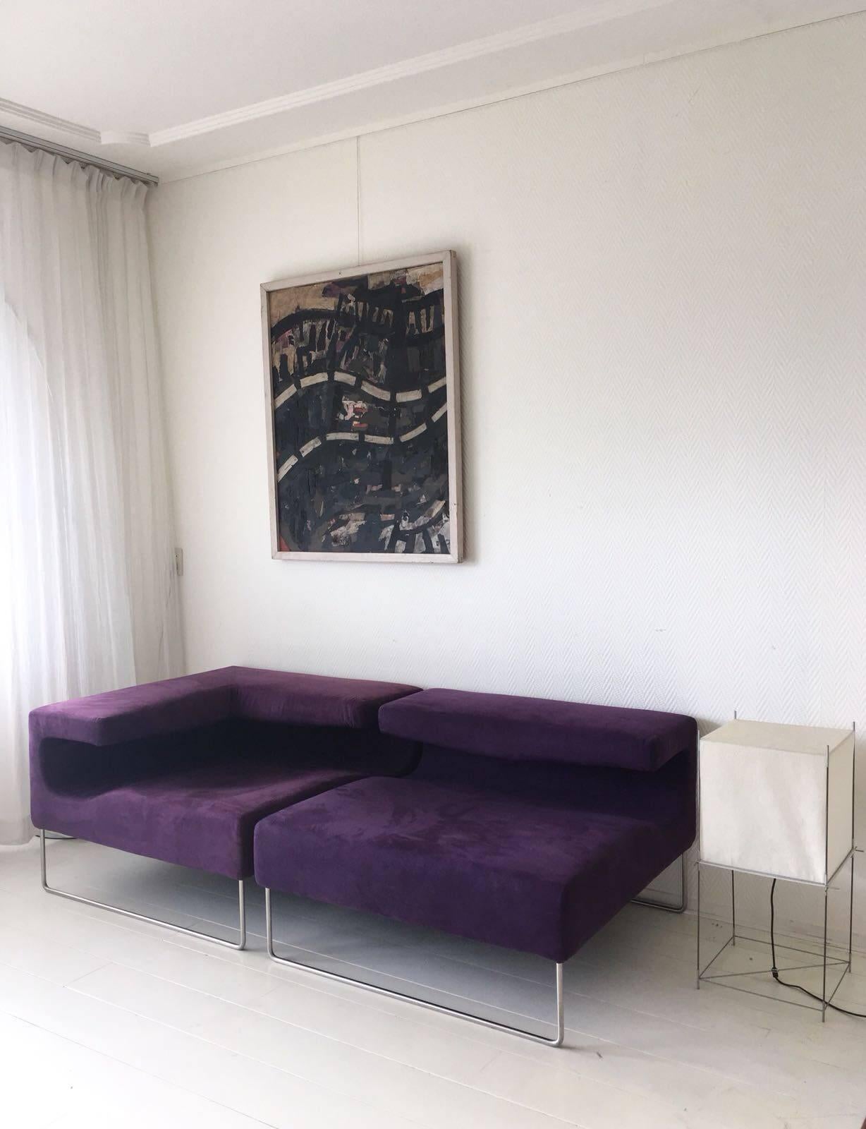 Minimalistic Purple Suede Chairs by Patricia Urquiola for Moroso For Sale 2