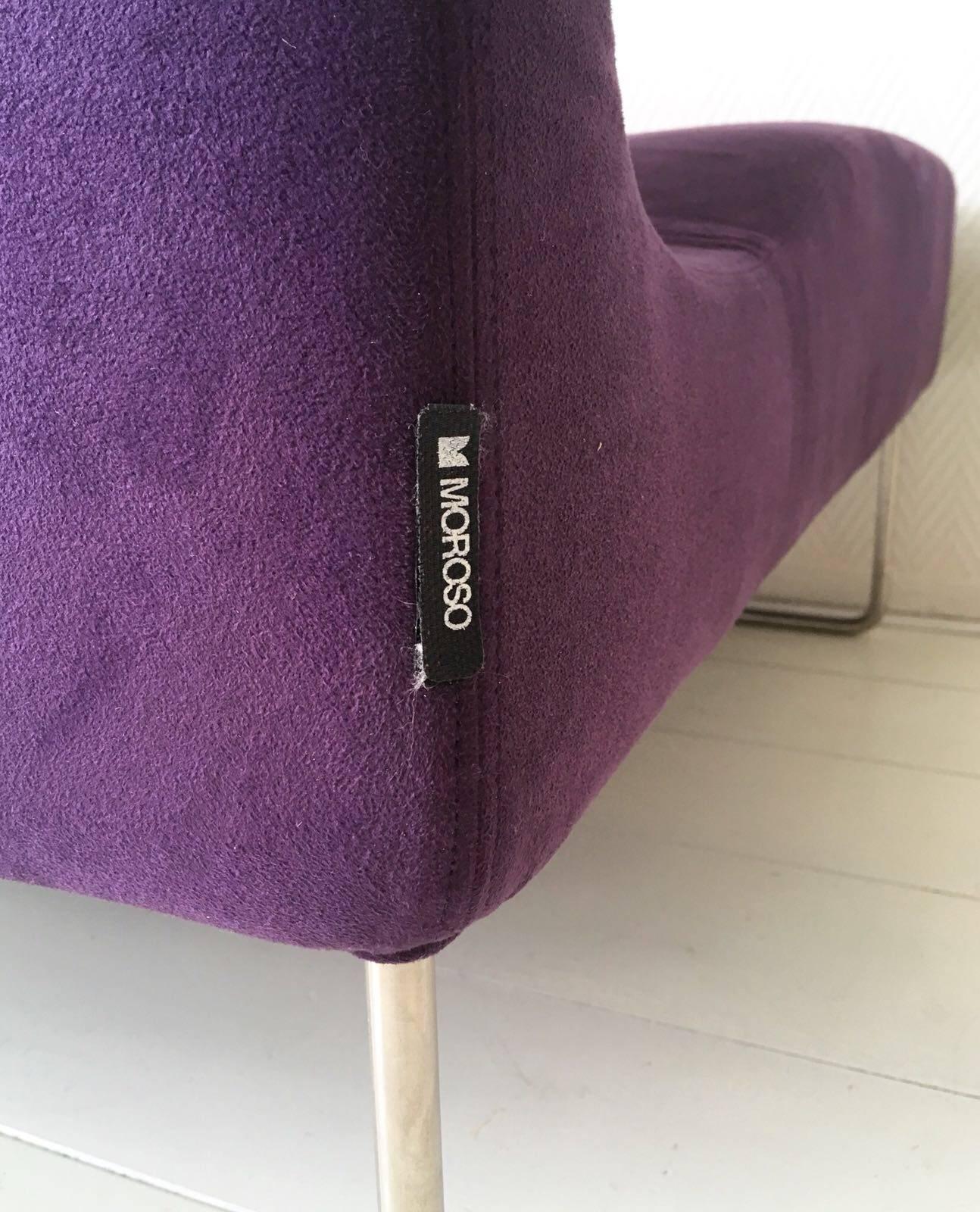 Italian Minimalistic Purple Suede Chairs by Patricia Urquiola for Moroso For Sale