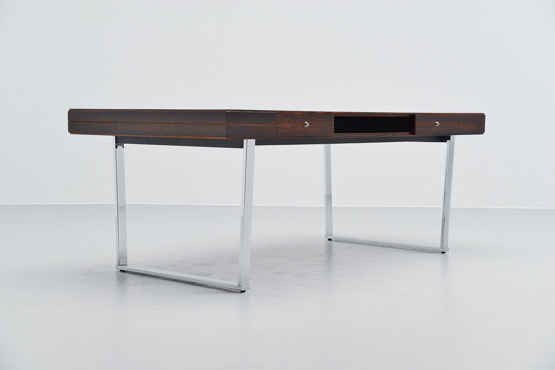 Scandinavian Modern Minimalistic Rosewood Desk Made in Denmark, 1960
