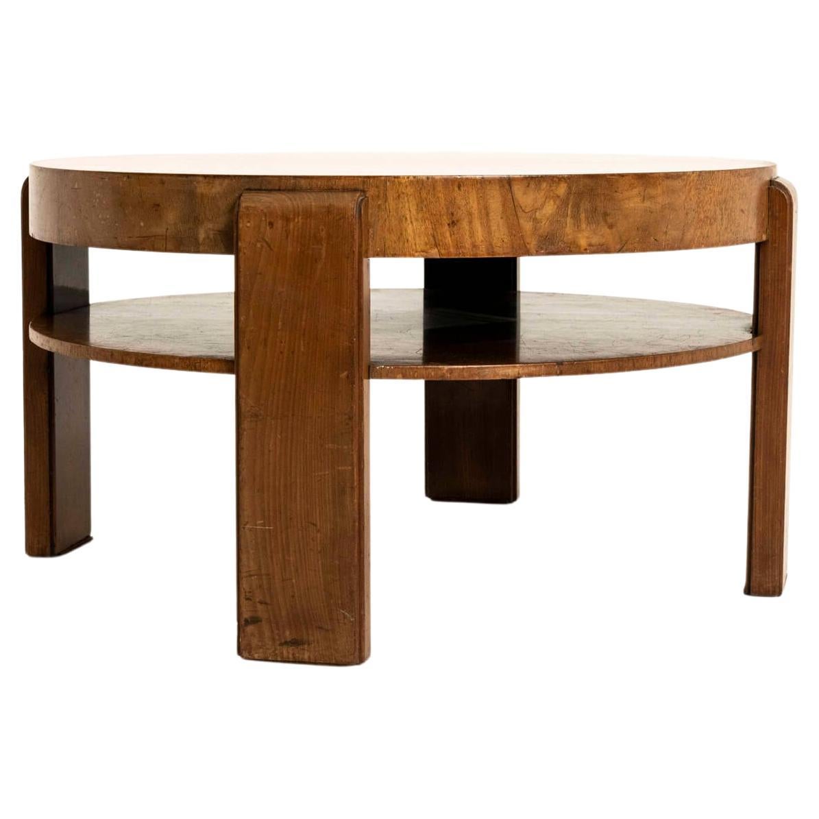 1930s Round Monterey Coffee Table with Old Wood Finish at 1stDibs