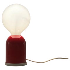 Vintage Minimalistic Table Lamp in Lacquered Red Metal by Targetti Sankey, 1980s