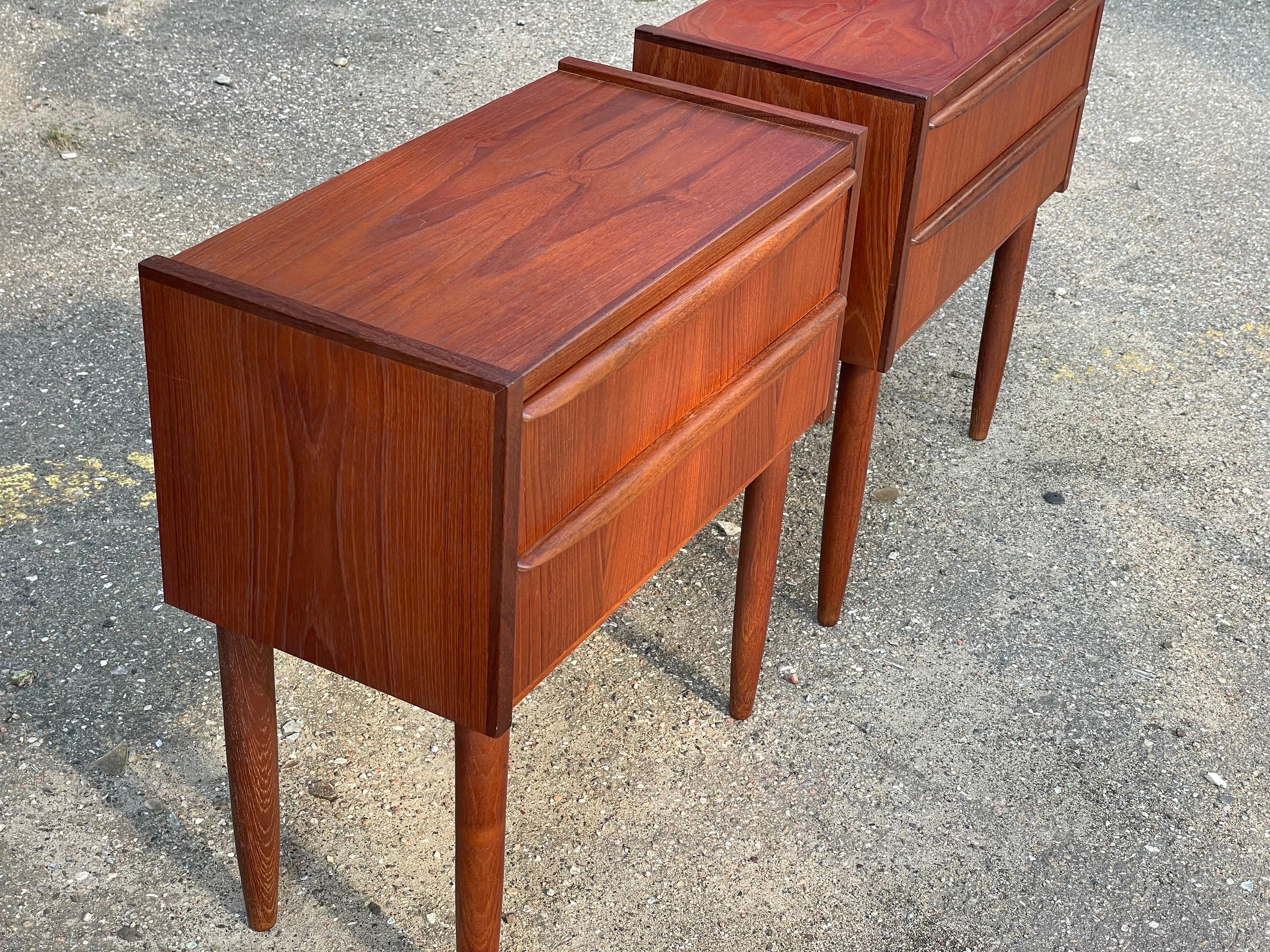 Mid-Century Modern Minimalistic vintage 1960´s Danish mid century teak nightstands For Sale