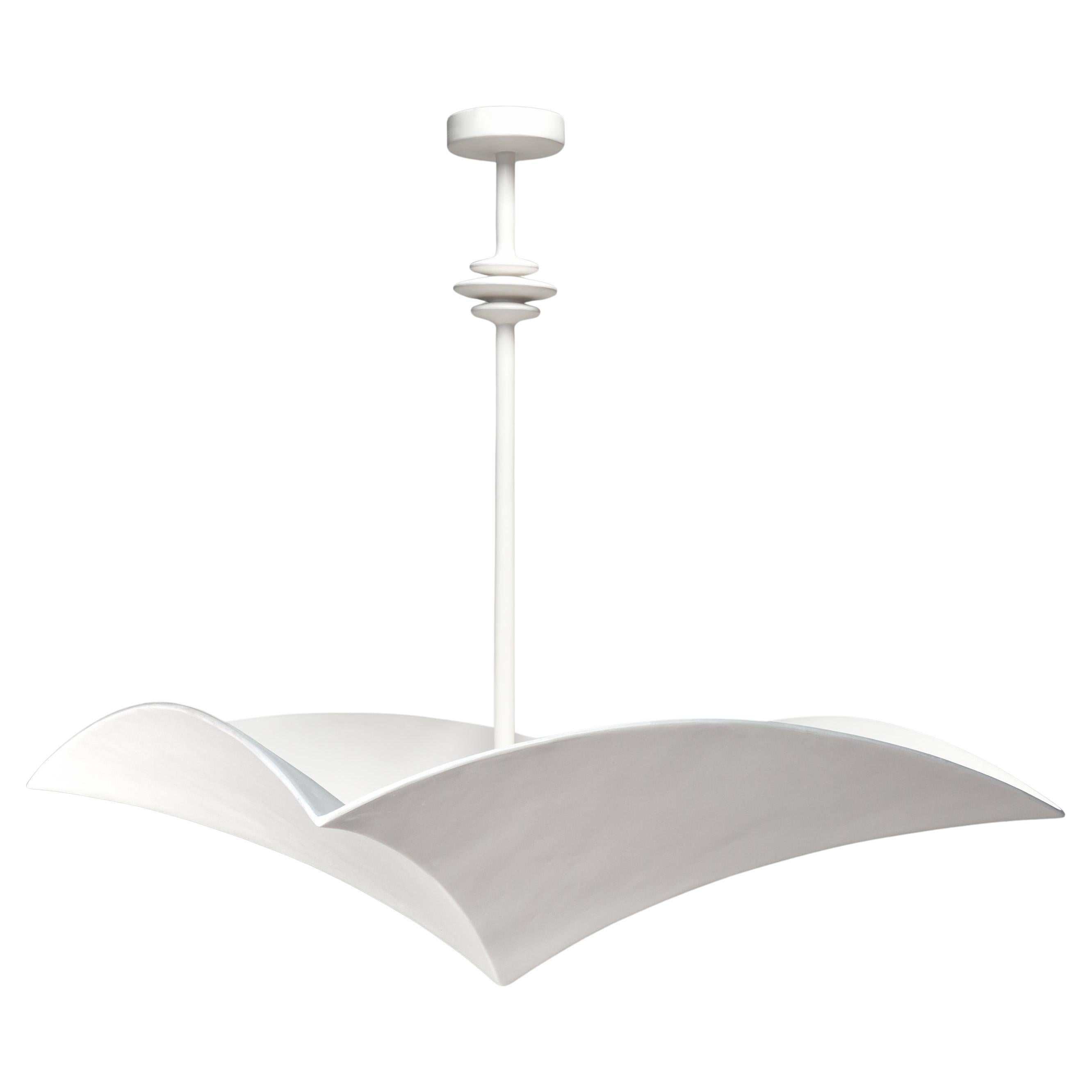 Minimalistische Gips-Hängeleuchte 'Veris' 26" - Individuell gestaltbare Organic Modern by Benediko