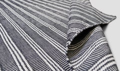Minimilist Black and Ivory Stripped Designed Wool Flatweave  14'2''x17'2''
