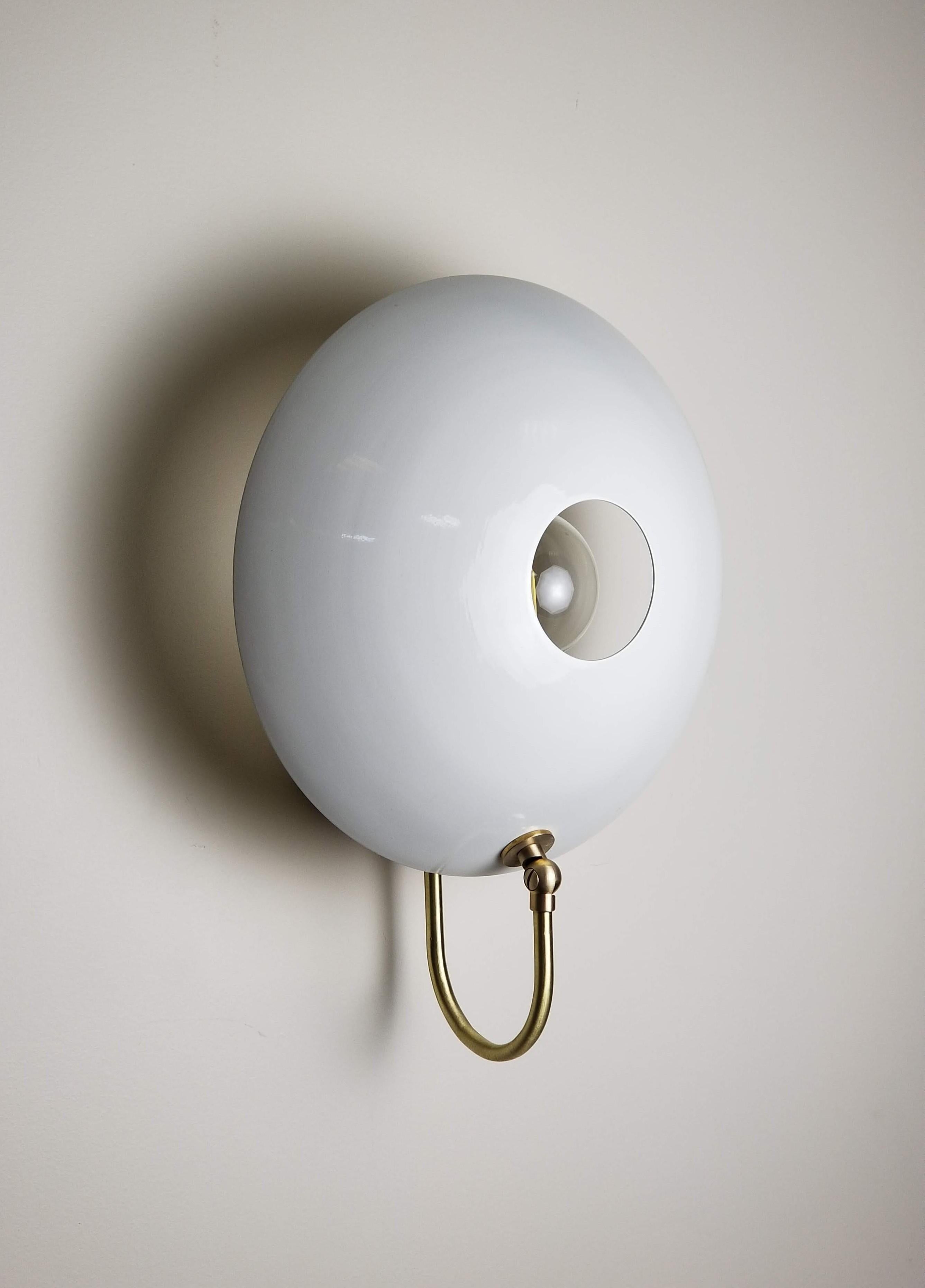 American MiniPOP Wall Sconce in Brass + Gray Enamel by Blueprint Lighting For Sale