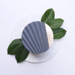 Miniportrait Dot Jewelry Box Mirror/ Gray Wood, Steel Sheet by Portego