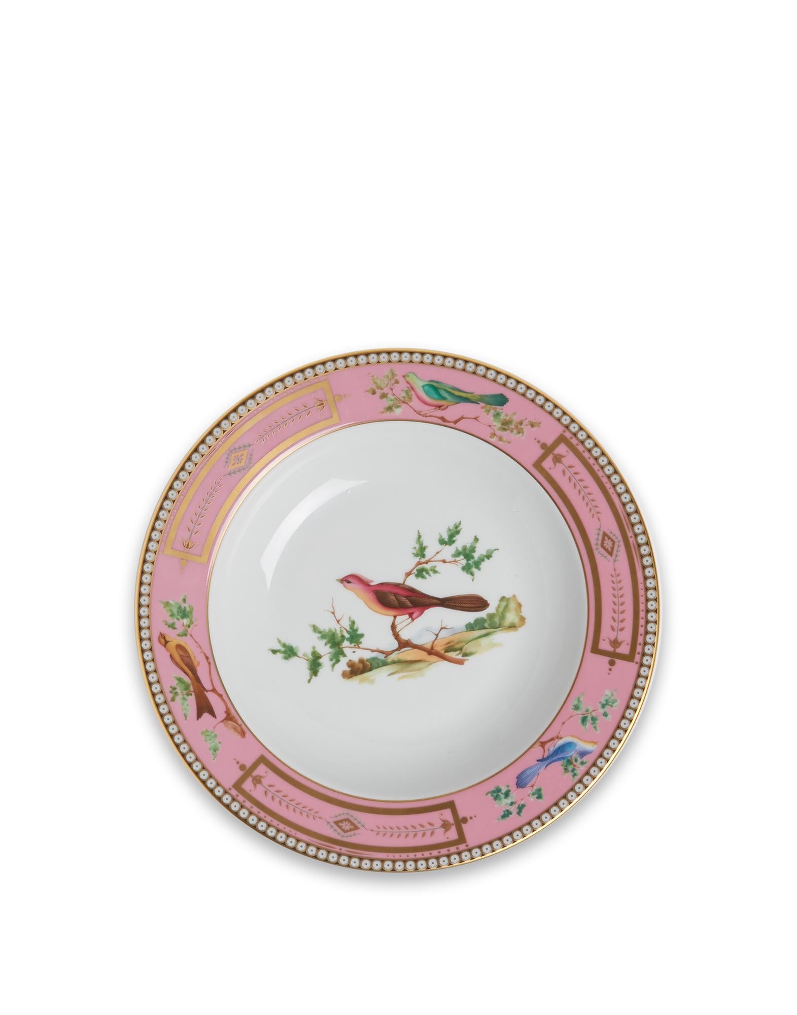 Our sensational Miniscalchi soup and dinner plate set is so exquisite you’ll want to save for best, but don’t - these beauties deserve to be admired everyday. The breathtaking bird motifs you see here originally featured on plates belonging to the
