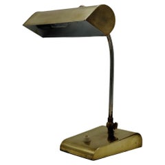 Ministerial Brass Table Lamp with Swivelling Lampshade, Italy, circa 1950s