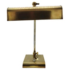 Ministerial Brass Table Lamp with Swivelling Lampshade, Italy 1950s