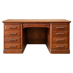 Minister's desk with drawers – Napoleon III period – Solid walnut